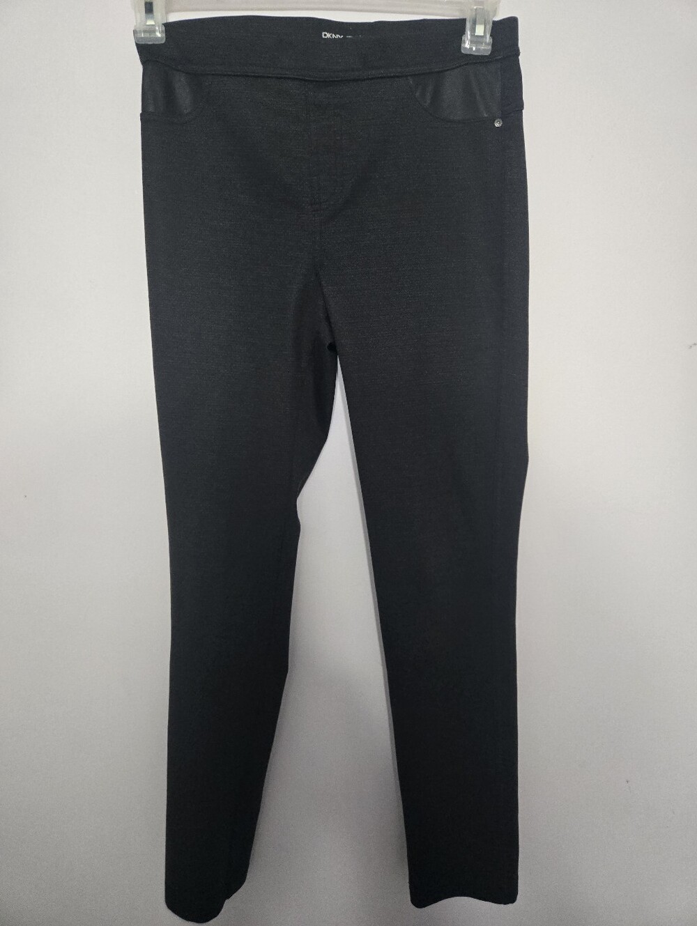 DKNY Jeans Black Pull-On Skinny Pants S Stretch Faux Pocket Career